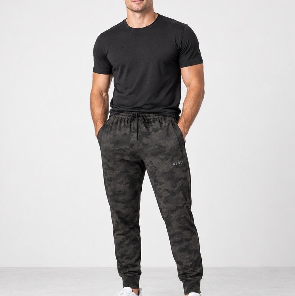 Nobull Jogger Pants Mens Size Large Performance Workout Gym Camo Charcoal
